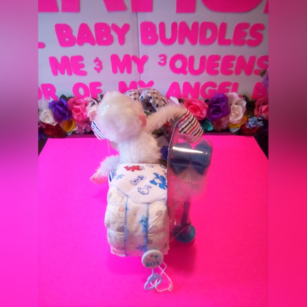 #159ππΌMOTORCYCLE DIAPER CAKE ("FOR A BABY BOY") - Picture 8 of 9